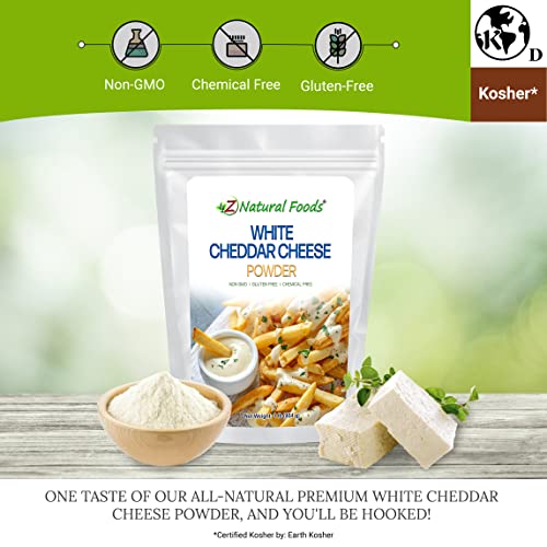 Z Natural Foods White Cheddar Cheese Powder- 100% Natural- Gluten Free-Non-Gmo Dry Cheese- 1 Lb #TOP2