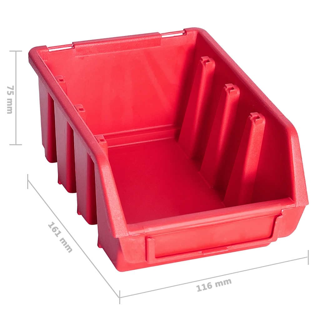 Genérico Kit de Cajas de almacenaje 136 pzas Paneles de Pared Rojo/Negro,Bricolaje,Accesorios de Bricolaje,Organización y Almacenamiento de Herramientas,Armarios para herramientas-150815