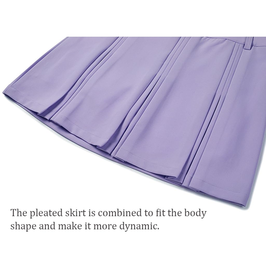 LANGWEI Faldas De Golf para Mujer De Talle Alto, Falda Plisada De Tenis Atlética Casual con Pantalones Cortos
