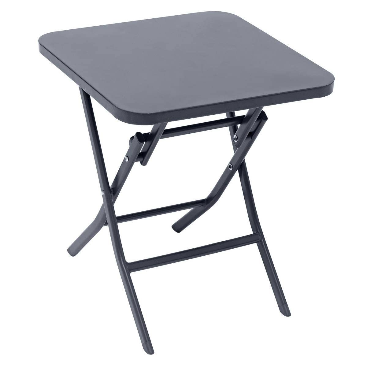 HESPERIDE - Table d'appoint de Jardin Carrée Greensboro Gris Graphite - 40 x 40 cm - Acier Traité Epoxy Antirouille