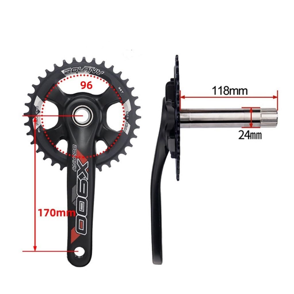 170mm Integrado HuecoBicicleta MTB Platos Y Bielas Bicicleta De Montaña Dientes Positivos Negativos Plato Per8/9/10/11/12 Velocità 34/36T Plato Redondo Bielas