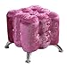 LHQ-puffs Style créatif américain Place des ménages Tabouret Canapé Velours De Glace Coussin Ottoman Pouf Tabourets, avec Pied de Tabouret en métal (Fuchsia)