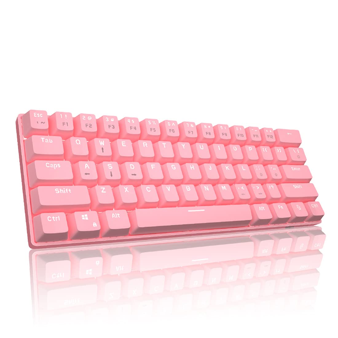 Buy ZMX 61 Keys Cute Pink Wired Mechanical Keyboard,60 Layout White