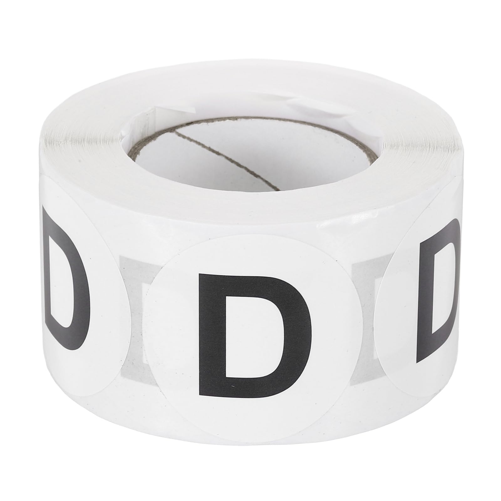 PATIKIL Letter D Inventory Label 1.5" Adhesive Sticker Round Black 500 Pcs