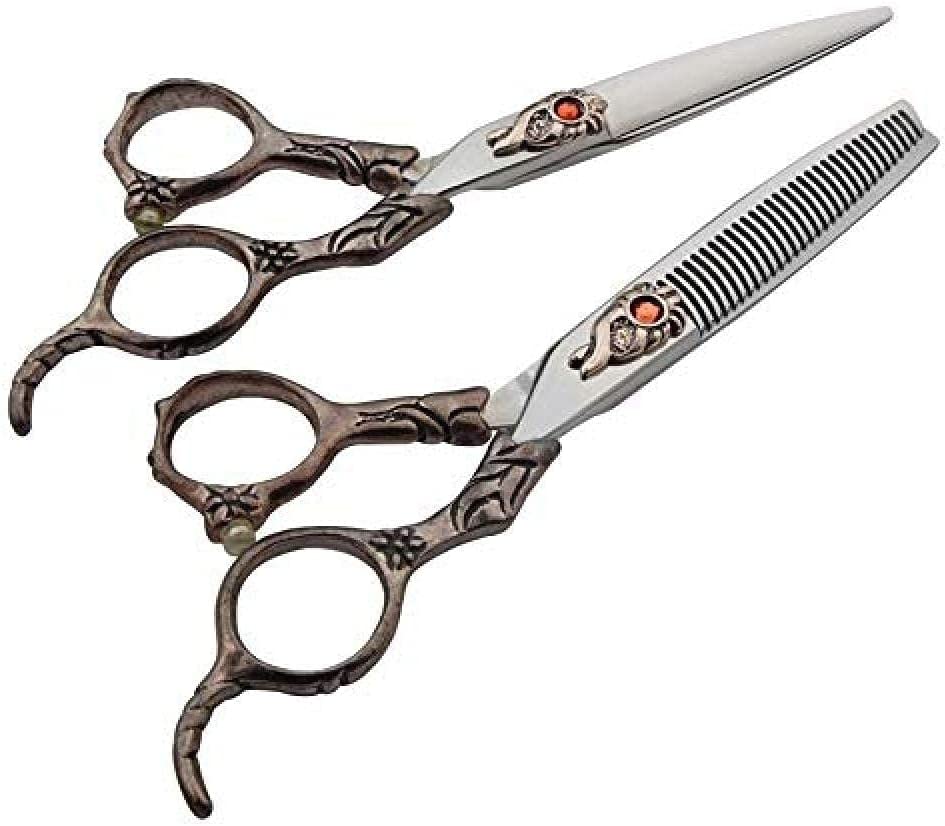 Ciseaux de coupe de cheveux et ciseaux amincissants en kit 2 pièces ergonomique