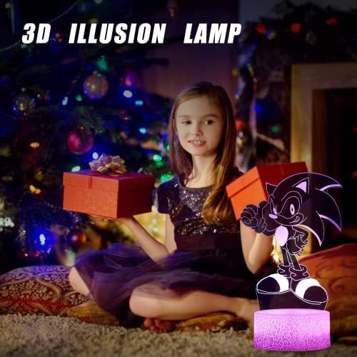 3D Night Light Toy -LED Illusion Lamp 2 Patterns and 16 Color Change Decor Table Lamp with Remote Control, Creative Birthday Christmas Gifts for Boys Girls