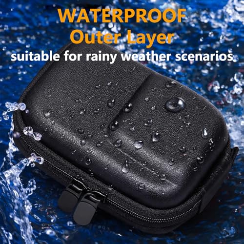 Image of Obtheleg Action Camera Case for OSMO Action 6 /5 Pro /4 /3, Waterproof PU Portable Carrying Case with Carabiner, Hard Shell Shockproof Protective Storage Bag for Action Camera Accessories