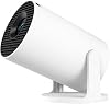 Portable 4K Mini Projector with WiFi and Wireless Bluetooth, Smart Proyector Grey White