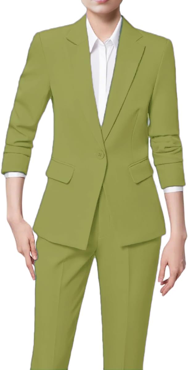2 Piece Outfits Women Slim Fit Formal Pant Suit for Women Casual Blazer Pant Set Women's Business Suits