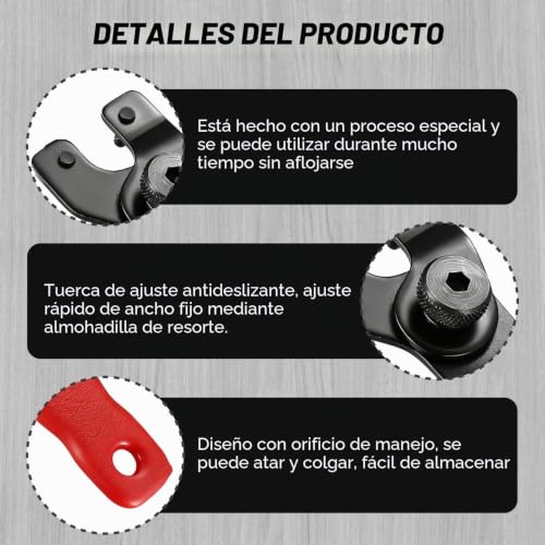 Miniatura 3 de Ayhyhljzj - Llave De Rueda De Amoladora Angular Para Amoladora Angular, 8-48 Mm, Llave Inglesa Universal Con Casquillo Hexagonal, Llave Allen Y 2 Bridas Roscadas, Acero Al Carbono Antioxidante