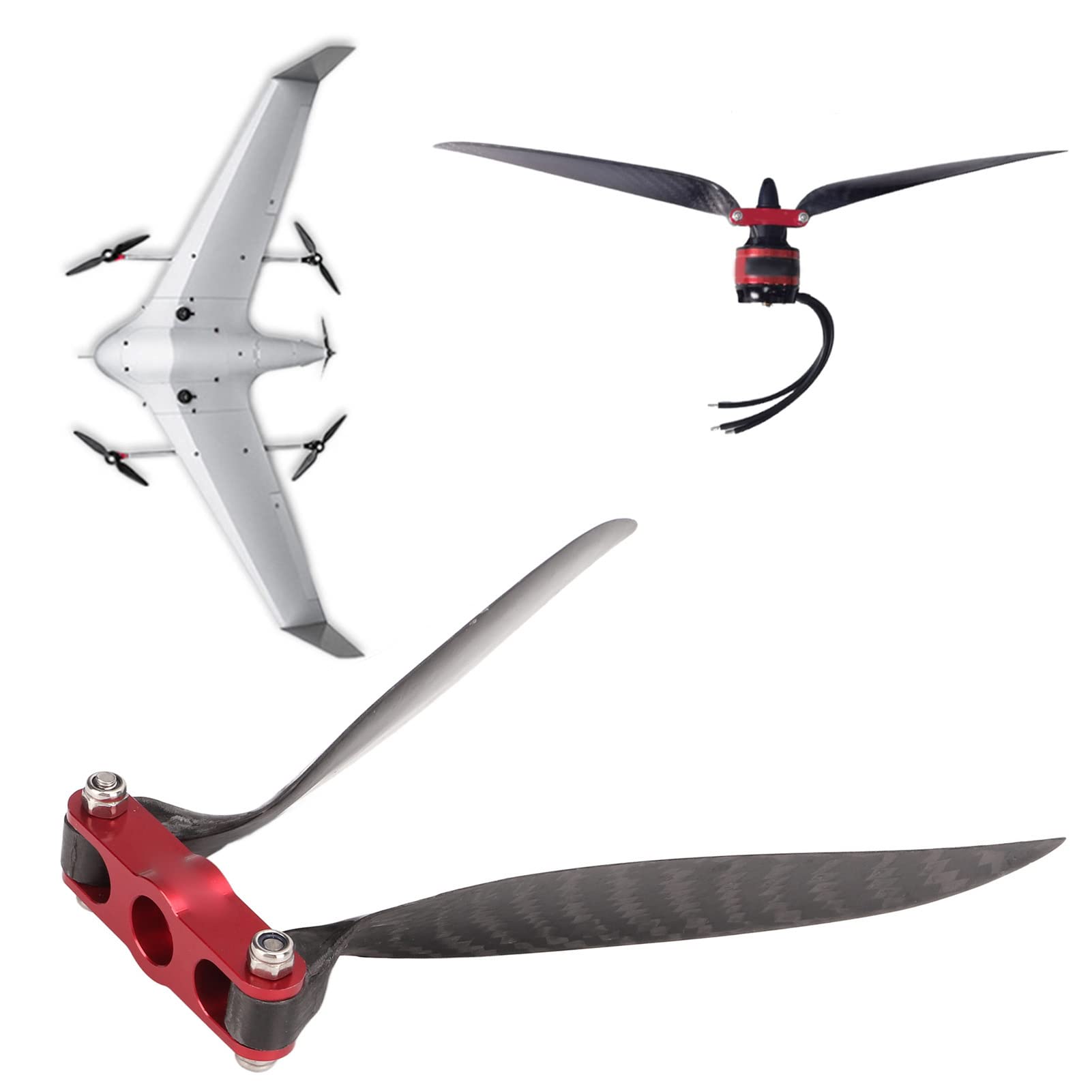 Eliche pieghevoli RC in fibra di carbonio Pale durevoli leggere ad alte prestazioni con elevata rigidità torsionale per velivoli ad ala fissa e drone 275 mm 10,8 pollici