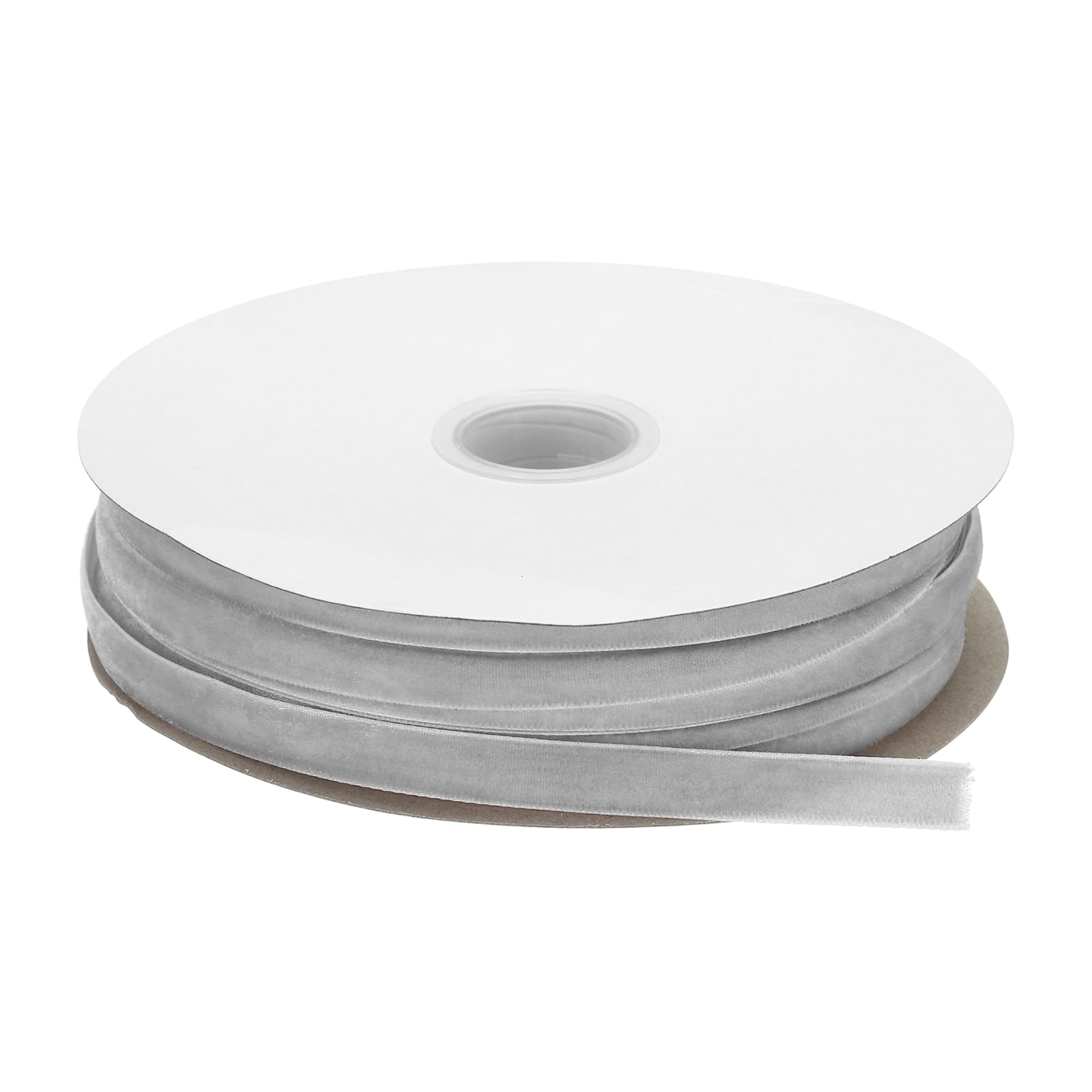 sourcing map Velvet Ribbon 3/8 Inch x 50 Yard Single Face Spool Silky Velvet Fabric for Bouquets DIY Crafts Gift Wrapping Wedding Party Light Grey โ image 1