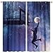 Basketball Curtains Sports Theme Starry Sky Design Polyester Fabric Window Treatments for Kids Boys Teens Bedroom Living Room Child Window Drapes 2 Panels Set,Total Size 42