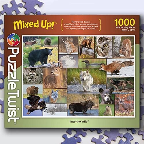 PuzzleTwist - Into The Wild - 1000 Piece Jigsaw Puzzle, Mixed Up! Series, Unique Challenging Fun for Adults Family Teens, Made in USA