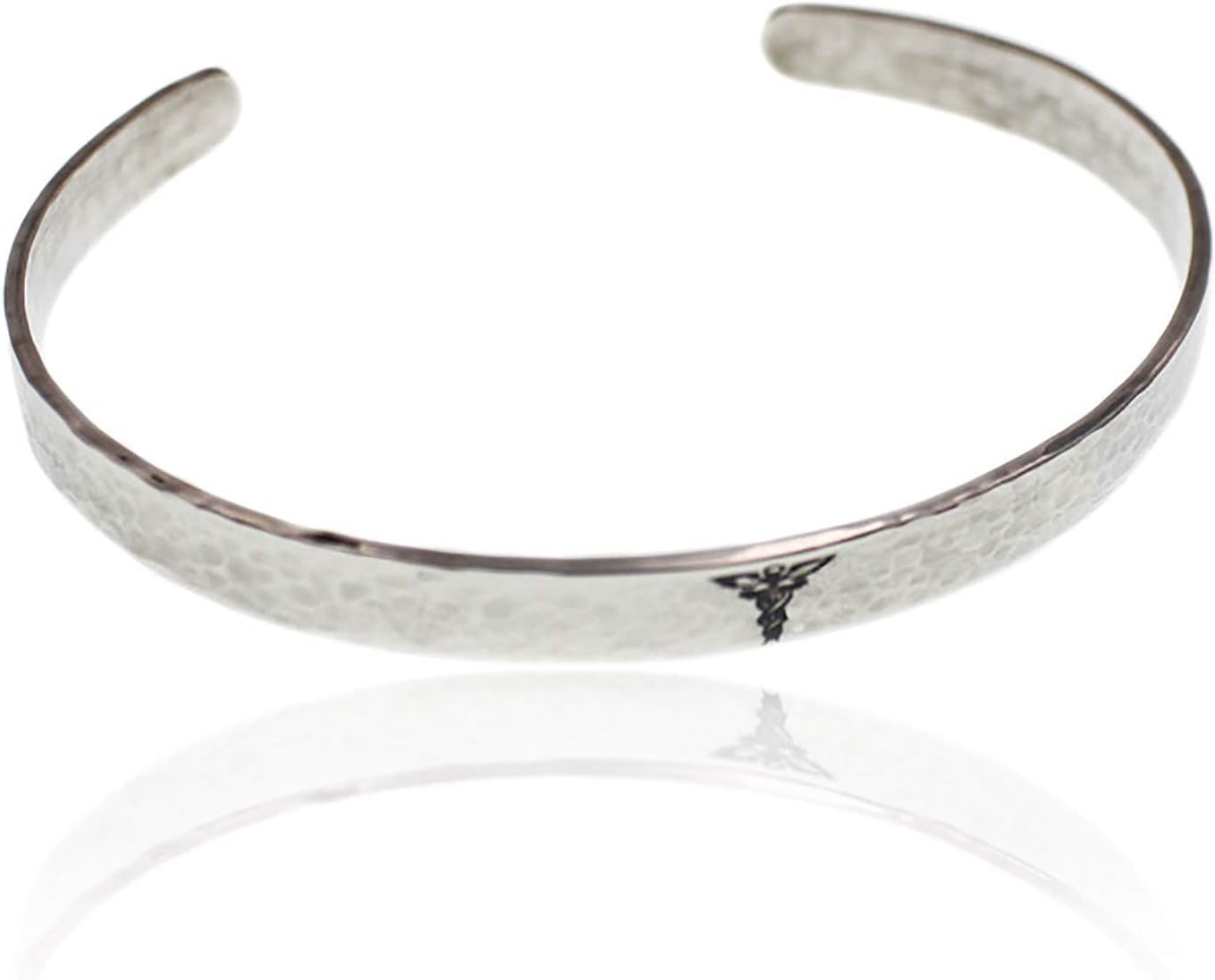 Customized Silver Medical Alert Cuff Bangle Bracelet, Narrow Personalized Alert and Emergency Info