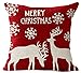 Pack of 4 Merry Christmas Snowflake Let It Snow Snowman Pine Tree Elk Moose Blessing Gift Cotton Linen Square Throw Waist Pillow Case Decorative Cushion Cover Pillowcase Sofa 18