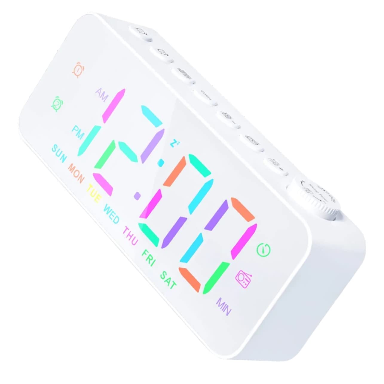 Radio Despertador de Pantalla Grande para Dormitorio Radio y Función de Carga USB como Despertador Digital para Obsequio