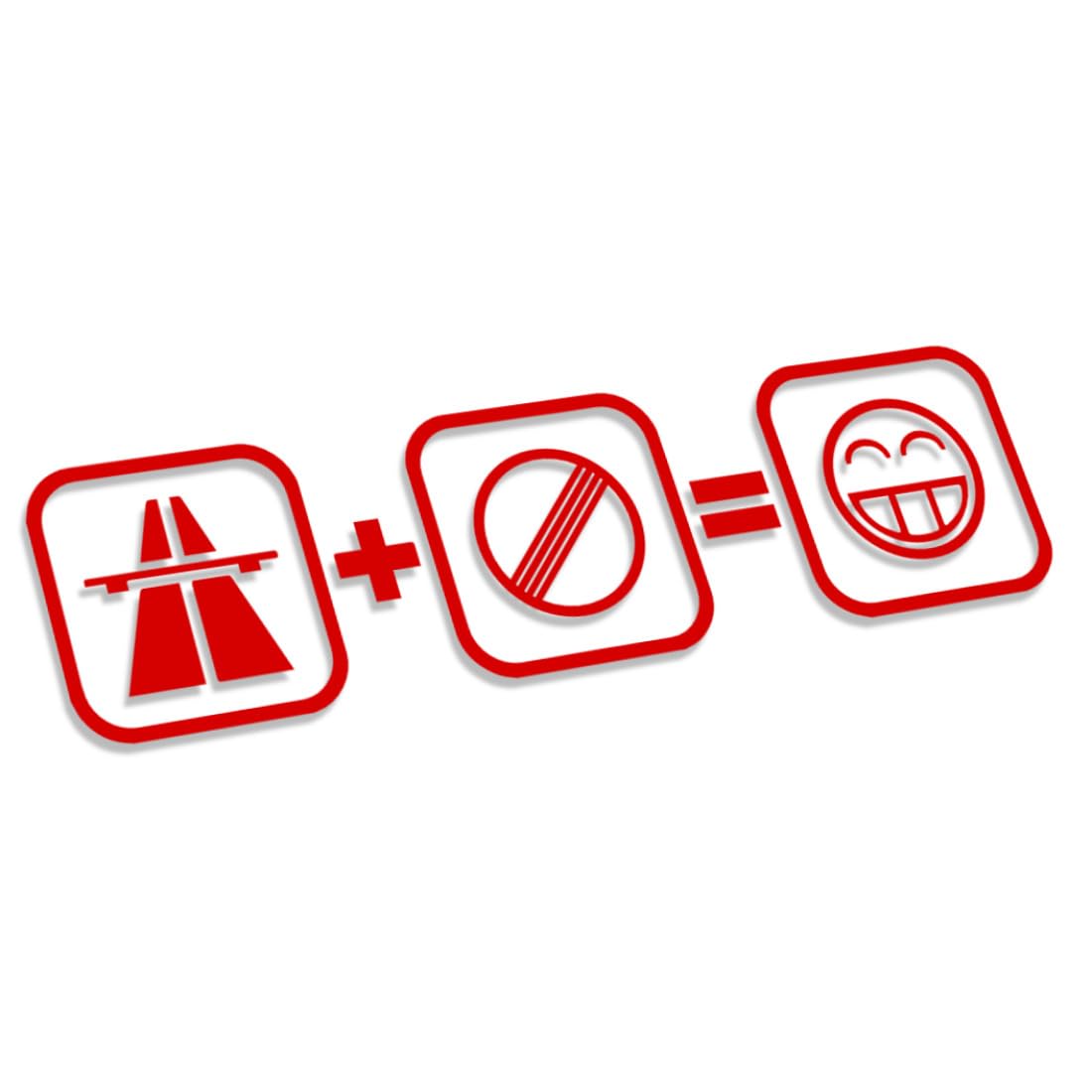 Decus Shop Autobahnschild-Aufkleber – Fröhlicher Smiley, Weiß, UV-beständig & Rückstandslos Entfernbar