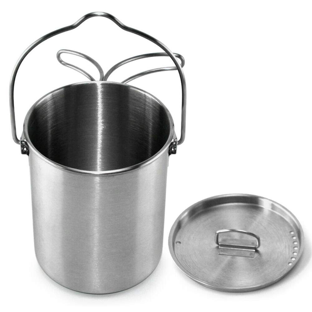 750ml Portable Outdoor Camping Water Cup Water Mug Picnic Food Pot With Foldable Handle Hook