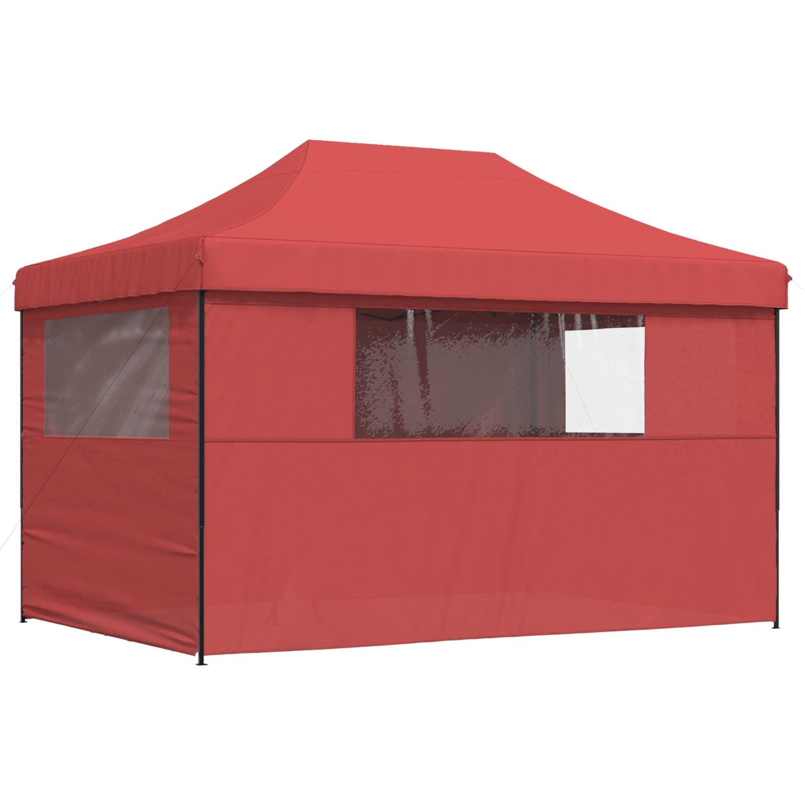 Bordowy namiot imprezowy, 279 x 410 x 315 cm, tkanina Oxford