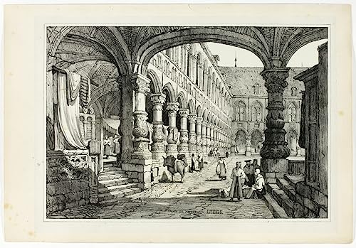 Impression d'affiches d'art Palais de Liège, toile premium Samuel Prout 60x90