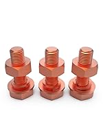 Vista 4 de M8x12mm 2sets T2 Perno de tornillo hexagonal de cobre puro, arandela de tuerca, perno conductor de cobre rojo conductor