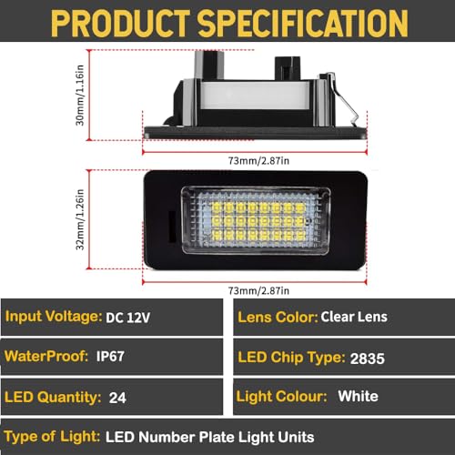 GBrite - 24 SMD LED Number Plate Units to fit BMW 3 Series E90 E91 F30 F31 CANBUS ERROR FREE F32 F22 E61 X5 E70 E60 F10 F11 - Image 4