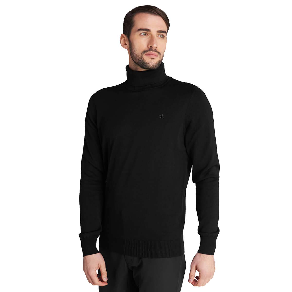 Calvin Klein Uomo 2026 CK Maglione Durevole a Costine con Collo Alto