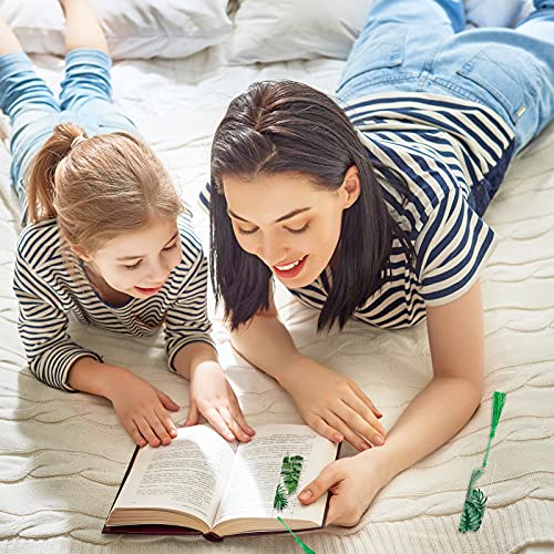 10 Pcs Bookmarks With Tassels Acrylic Bookmarks Resin Plant Bookmark With 10 Pieces Green Tassels Plant Reading Transparent Bookmark For Women Teacher Kids Book Lovers #TOP5