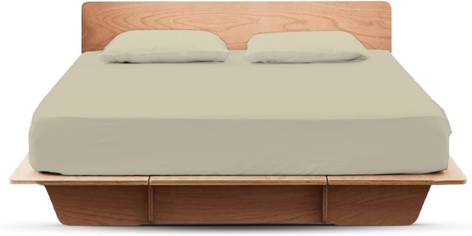 Egyptian Cotton Full XL Size Fitted Sheet Ivory, 800 Thread Count Sateen Weave, 18 Inch Deep Pocket Bottom Sheet, Soft, Breathable & Cooling Fitted Sheet Only (Full XL, Ivory)