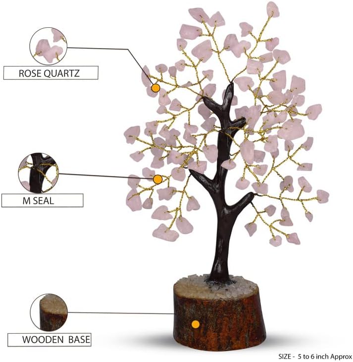 Miniatura 2 de Árbol de dinero de cuarzo rosa, árbol de cuarzo de cristal, regalos espirituales para mujeres, cristales de cuarzo rosa, cristal curativo para