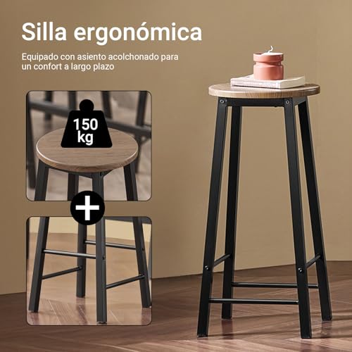SoBuy Juego de Mesa Alta para Comedor, Conjunto de Bar con 4 Taburetes, Mesa de Cocina Moderna Ideal para Espacios Reducidos Negro OGT22-SCH - imagen 5
