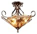 Amber Scroll 20 1/4" Wide Art Glass Ceiling Light - Franklin Iron Works