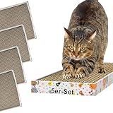 Kratzbrett für Katzen Kratzi Pad 5er-Set 46,5 x 17,5 x 3,4 cm Kratzpappe Kratzmatte Krallenpflege