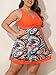 MiYang Women's Plus Size Printing Padded High Waist Swimdress Orange US 4X (22W-24W)