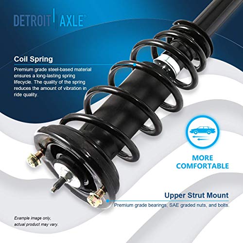 Image of Detroit Axle - 12pc Front End Suspension Kit for 2001-2005 Mitsubishi Eclipse, Lower Control Arms w /Ball Joint Struts & Coil Spring Outer Tie Rods Front and Rear Sway Bars 2002 2003 2004 Replacement