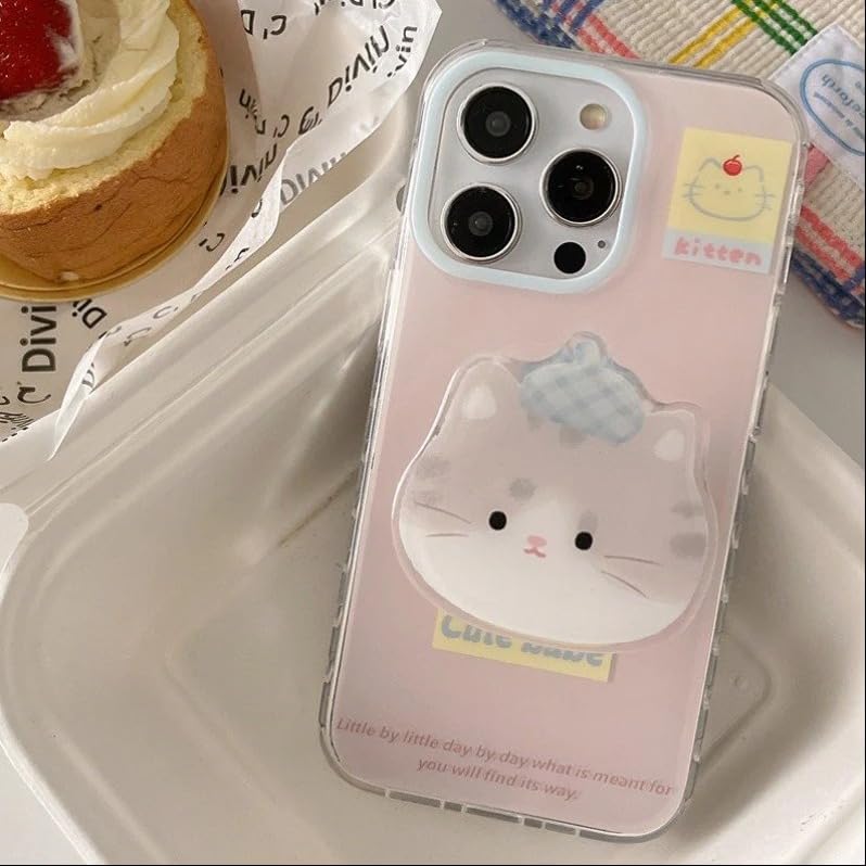 Image of Peeperly Back Cover Case for iPhone 13 Pro Max Scratch Resistant Anti-Slip TPU Shockproof Protective Durable Paws and Play Cartoon Cat Phone Gripper Case for Girls & Women