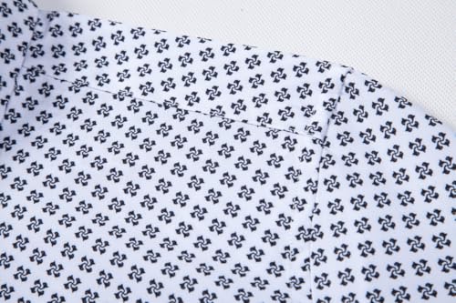 Eouoss Mens Printed Dress Shirts 4-Way Stretch Long Sleeve Wrinkle Free Floral Casual Button Down Shirt White/Black Flower-Xl thumb #3