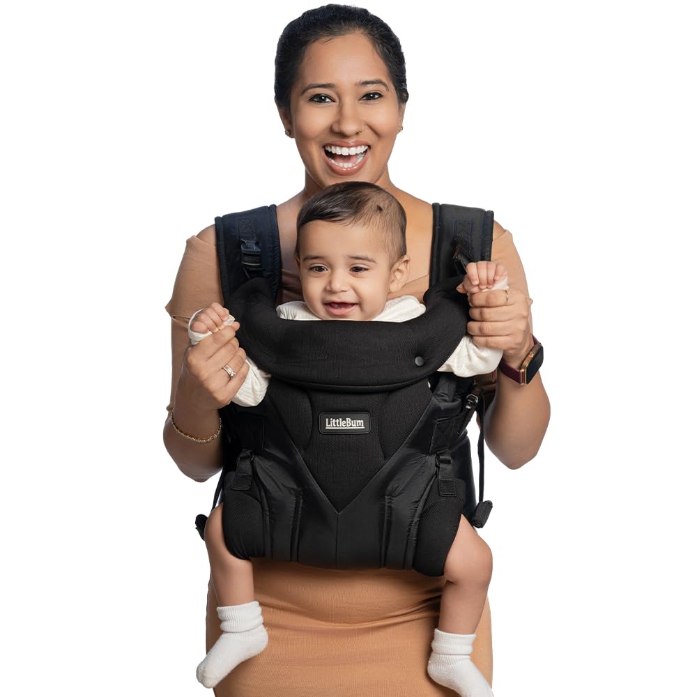 Handsfree Black Shoulder Baby Carrier | Lightweight, Ergonomic, Adjustable & Durable, Lightweight, Breathable, Ideal For Outdoor Use, With Added Pockets For Convenience, Toddler