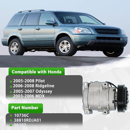munirater AC Compressor Replacement for Pilot 2005-2008 Ridgeline 2006-2008 Odyssey 2005-2007 MDX 2003-2006 by munirater - Image 2