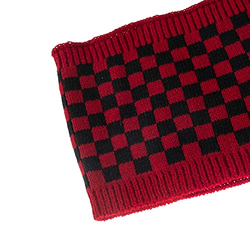 DERCLIVE Ouder-kind geruite hoed sjaal set, 2 stuks winter kerst warme gebreide pom hoed sjaal set voor mannen vrouwen - Afbeelding 5