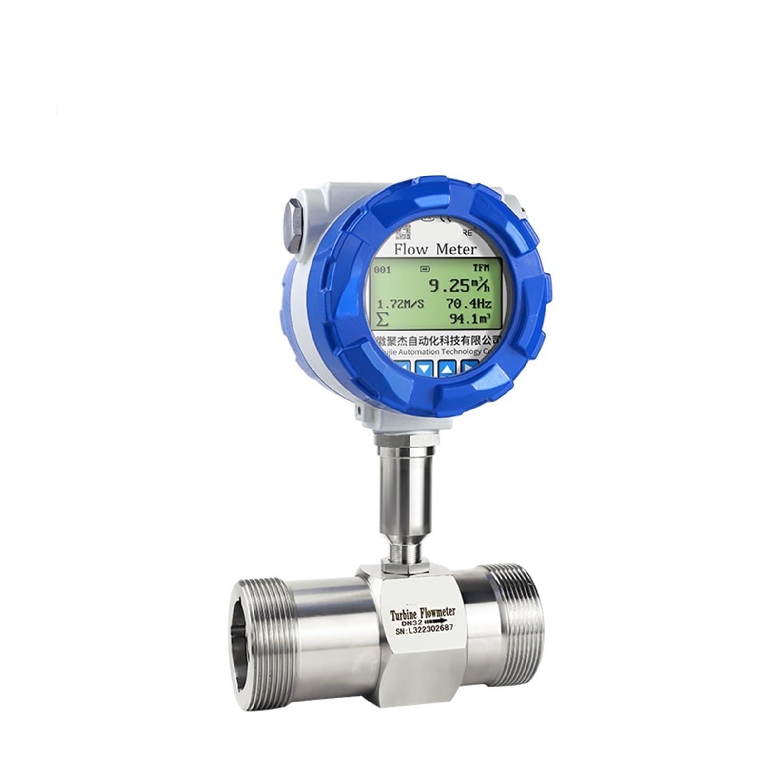 KSZHZYMGX Flowmeter Display Water Hydraulic Oil Diesel 1inch 1/2 DN32 DN40 Flow Meter Water(DN25(ss304))