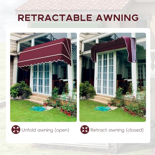 Auvent rétractable manuel pliable pour terrasse et jardin - 3