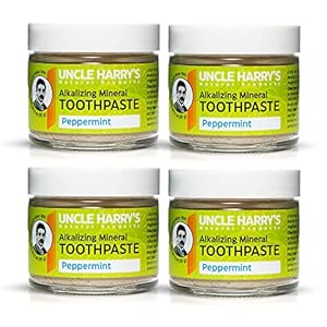 Uncle Harry’s Peppermint Remineralizing Toothpaste | Natural Whitening Toothpaste Freshens Breath & Promotes Enamel | Vegan Fluoride Free Toothpaste (4 Pack)