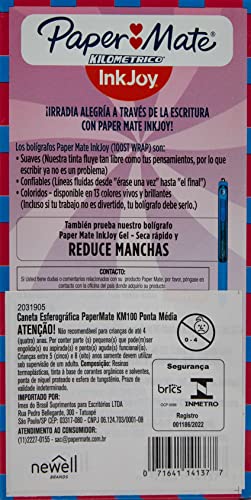 Caneta Paper Mate InkJoy Candy Pop - Caixa c/12, Preto