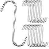 JYSNOW 20 Piezas Ganchos de Carnicería, 18 cm Ganchos Forma de S, Gancho de Carne de Acero Inoxidable, Gancho de Carnicero, para Colgar Anguilas, Truchas, Ternera, Cerdo, Pollo (Estilo 2)