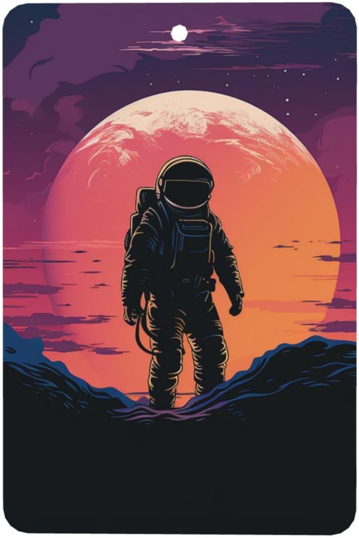 Cool Astronaut Car Air Fresheners Cards Set of 4 Pieces, Long-Lasting Auto Aromatherapy Tablets Gifts Car Rearview Mirror Pendant Hanging Scented Cards for Wardrobe Bathroom