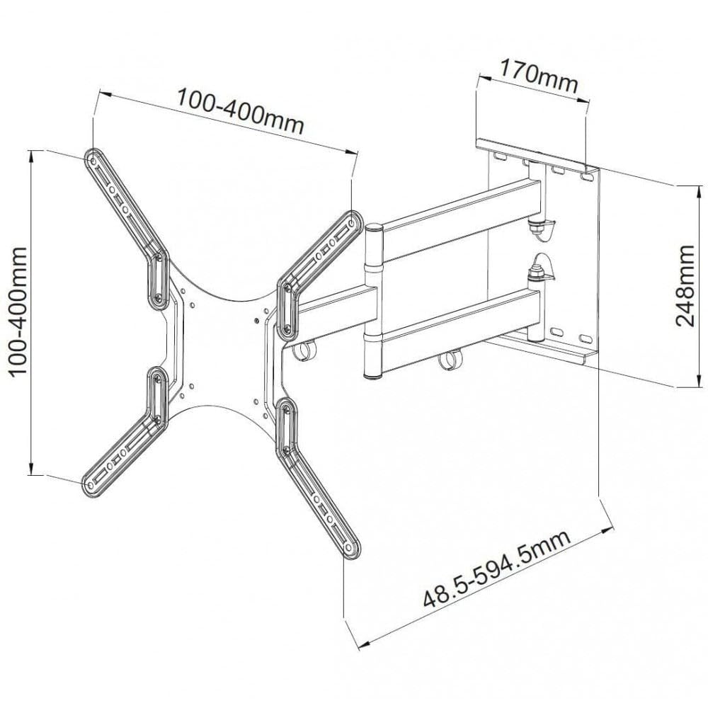 Techly 023851 Supporto a Muro Ultra Slim per TV LED LCD 23-55" Bianco Bianco
