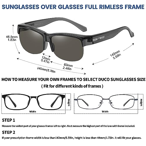 Image of DUCO Polarized Fitover Sunglasses UV400 Protection & HD for Unisex 8960
