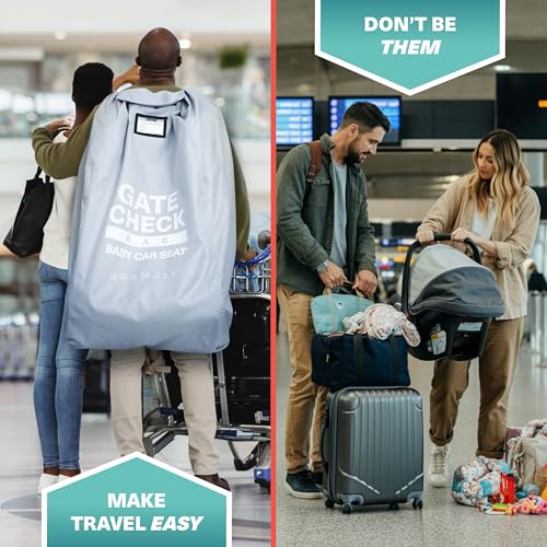 Bramble – Reisetasche für Autositze zum Einchecken am Flugzeuggate – Autositzbezug für Reisen am Flughafen – Wasserabweisende, schützende Transporttasche (Grau)